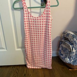 Forever 21 pink checkered mini dress